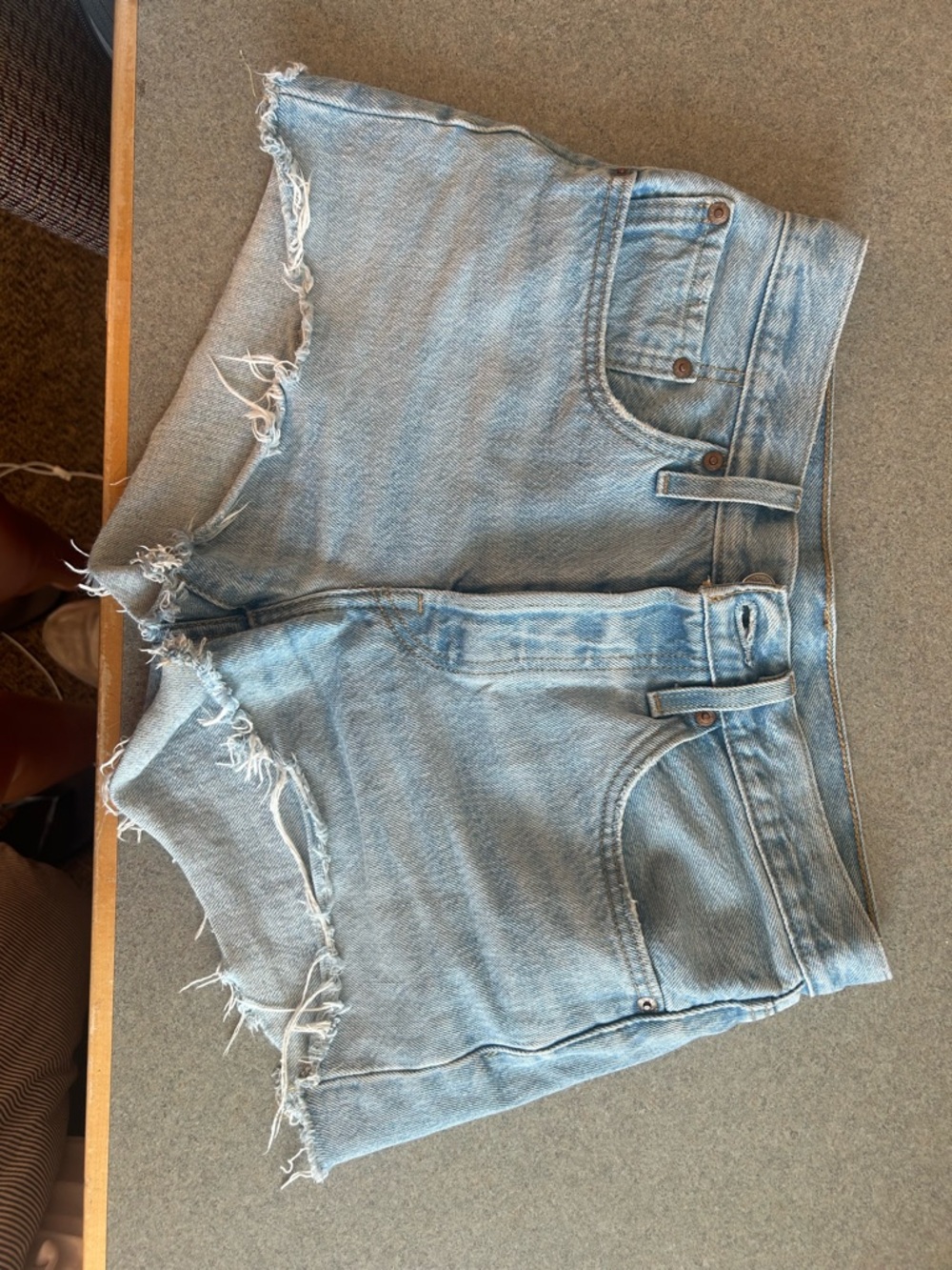 Levi's Light Blue Distressed Denim Cutoff Shorts - Women